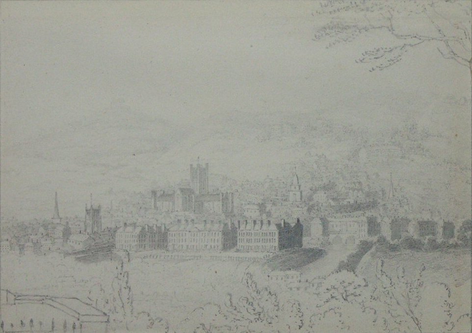 Pencil sketch - (Bath from the South East)